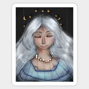 Moon Dream Woman Art Print And More Sticker